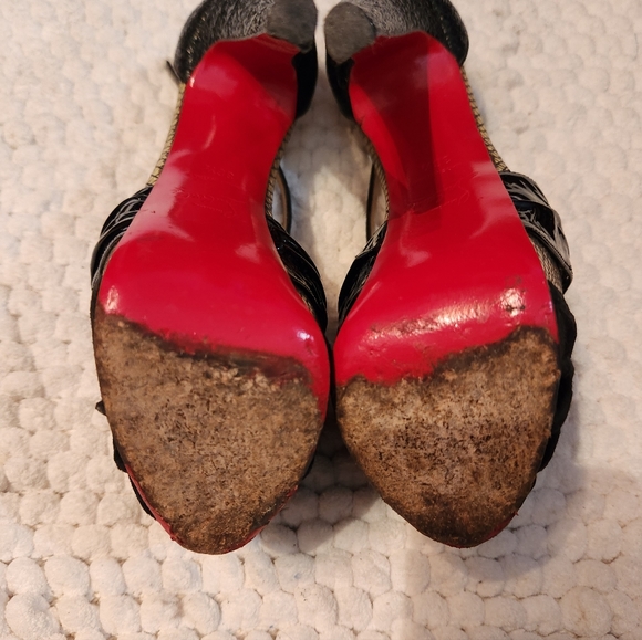 Christian Louboutin Divinoche 160 Black Gold 39 size 36.5 - Picture 3 of 3